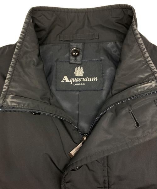 Aquascutum（アクアスキュータム）Aquascutum (アクアスキュータム) スタンドカラーハーフコート ブラック サイズ:40の古着・服飾アイテム