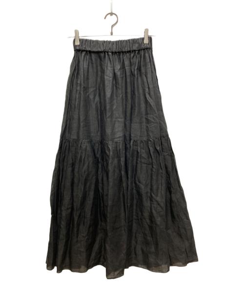 SACRA（サクラ）SACRA (サクラ) ラミーローンダブルギャザーイージースカート ブラック サイズ:36の古着・服飾アイテム
