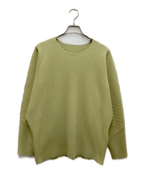 HOMME PLISSE ISSEY MIYAKE（オム プリッセ イッセイ ミヤケ）HOMME PLISSE ISSEY MIYAKE (オム プリッセ イッセイ ミヤケ) MONTHLY COLOR JANUARY ドルマンスリーブプリーツカットソー グリーン サイズ:2の古着・服飾アイテム