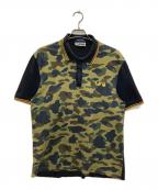 FRED PERRY×A BATHING APEフレッドペリー×ア ベイシング エイプ）の古着「ポロシャツ」｜ブラック×カーキ