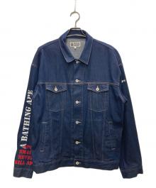 A BATHING APE（ア ベイシング エイプ）の古着「袖ロゴデニムジャケット」｜インディゴ