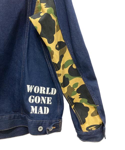 A BATHING APE（ア ベイシング エイプ）A BATHING APE (ア ベイシング エイプ) 袖ロゴデニムジャケット インディゴ サイズ:XLの古着・服飾アイテム