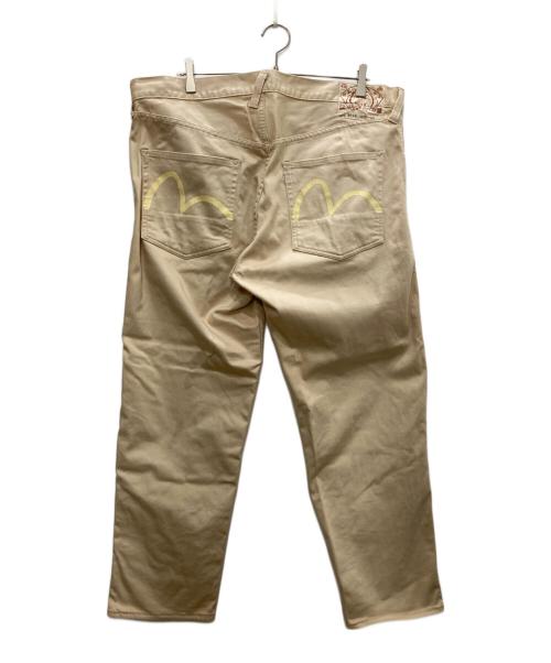 EVISU（エヴィス）EVISU (エヴィス) SATIN STRETCH チノパン ベージュ サイズ:40の古着・服飾アイテム