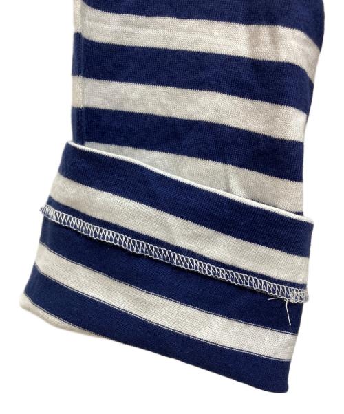 PLAY COMME des GARCONS（プレイコムデギャルソン）PLAY COMME des GARCONS (プレイコムデギャルソン) ハートワッペン ボーダーカットソー ホワイト×ネイビー サイズ:Ⅿの古着・服飾アイテム