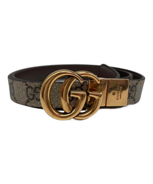 GUCCI（グッチ）GUCCI (グッチ) リバーシブル スリムベルト ブラウンの古着・服飾アイテム