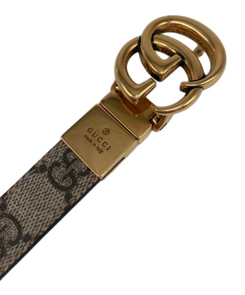 GUCCI（グッチ）GUCCI (グッチ) リバーシブル スリムベルト ブラウンの古着・服飾アイテム