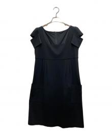 FOXEY NEWYORK（フォクシーニューヨーク）の古着「チューリップスリープエンパイアワンピース」｜ブラック