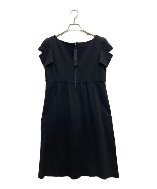 FOXEY NEWYORK（フォクシーニューヨーク）FOXEY NEWYORK (フォクシーニューヨーク) チューリップスリープエンパイアワンピース ブラック サイズ:40の古着・服飾アイテム