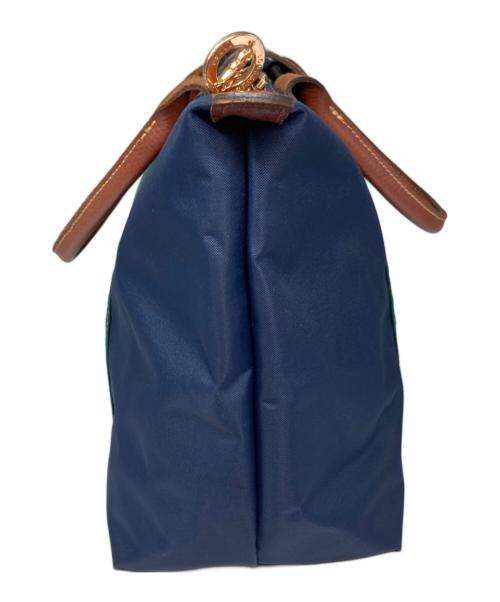 LONGCHAMP（ロンシャン）LONGCHAMP (ロンシャン) ハンドバッグ ネイビー×グリーンの古着・服飾アイテム