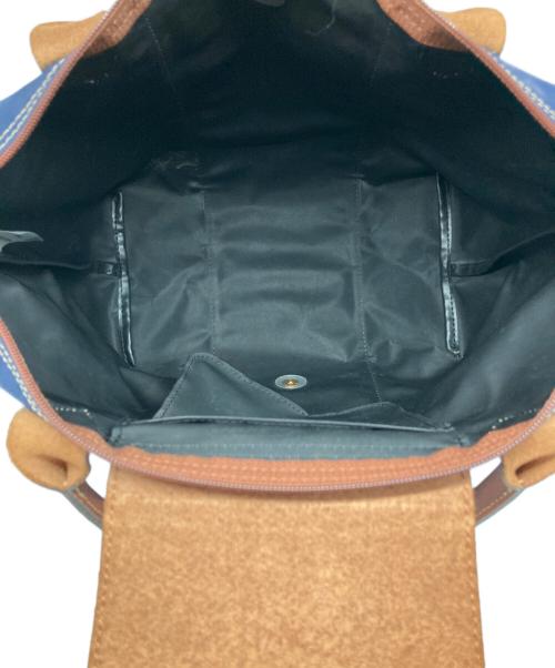 LONGCHAMP（ロンシャン）LONGCHAMP (ロンシャン) ハンドバッグ ネイビー×グリーンの古着・服飾アイテム