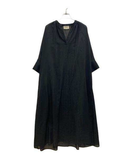 UNITED ARROWS TOKYO（ユナイテッドアローズトウキョウ）UNITED ARROWS TOKYO (ユナイテッドアローズトウキョウ) ASAMI ドルマン スキッパー ワンピース ブラック サイズ:36の古着・服飾アイテム