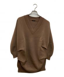 VERMEIL par iena（ヴェルメイユ パー イエナ）の古着「ダブルニットtuck プルオーバー」｜ベージュ