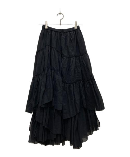 CASA FLINE（カーサフライン）CASA FLINE (カーサフライン) コットンティアードスカート ブラック サイズ:１の古着・服飾アイテム