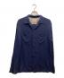 TOWN CRAFT（タウンクラフト）の古着「SOLID LOOP COLLAR LS SHIRTS/ソリッド ループ カラー LS シャツ」｜ネイビー