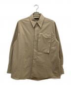 NVRFRGTネヴァーフォーゲット）の古着「RECYCLED NYLON HOOK FRONT SHIRT/リサイクル ナイロン フック フロント ジャケット」｜ベージュ