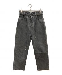 JOHNBULL（ジョンブル）の古着「ベルト付デニムパンツ」｜ブラック