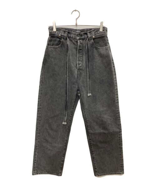 JOHNBULL（ジョンブル）JOHNBULL (ジョンブル) ベルト付デニムパンツ ブラック サイズ:1の古着・服飾アイテム