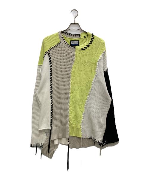 MAISON SPECIAL（メゾンスペシャル）MAISON SPECIAL (メゾンスペシャル) 鬼ワッフルクレイジーパッチワークエンブロイダリークルーネックニット マルチカラー サイズ:1の古着・服飾アイテム