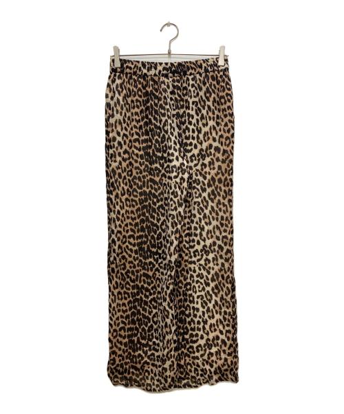 GANNI（ガニー）GANNI (ガニー) レオパード柄イージーパンツ ベージュ×ブラック サイズ:38の古着・服飾アイテム