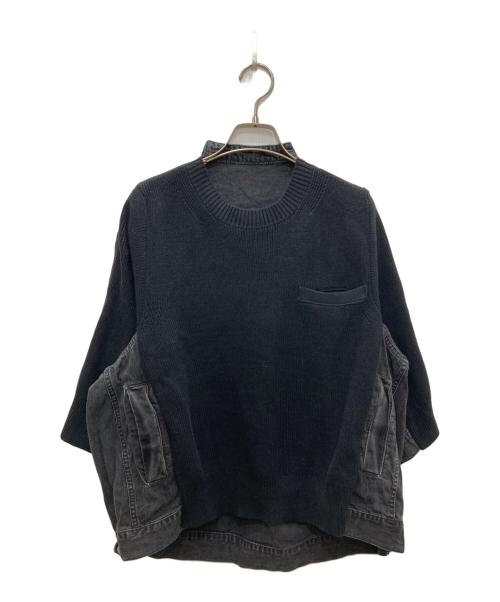 sacai（サカイ）sacai (サカイ) 切替カットソー ブラック サイズ:3の古着・服飾アイテム