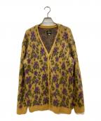 Needlesニードルズ）の古着「Mohair Cardigan - Flower/モヘヤ カーディガン フラワー」｜イエロー×パープル