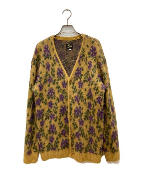 Needles（ニードルズ）Needles (ニードルズ) Mohair Cardigan - Flower/モヘヤ カーディガン フラワー イエロー×パープル サイズ:Lの古着・服飾アイテム