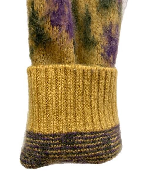 Needles（ニードルズ）Needles (ニードルズ) Mohair Cardigan - Flower/モヘヤ カーディガン フラワー イエロー×パープル サイズ:Lの古着・服飾アイテム