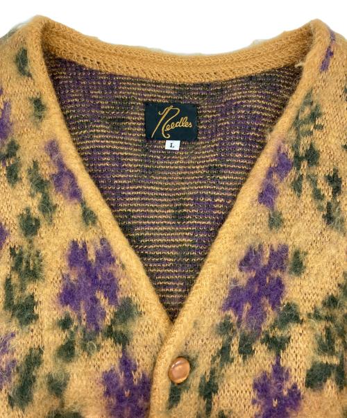 Needles（ニードルズ）Needles (ニードルズ) Mohair Cardigan - Flower/モヘヤ カーディガン フラワー イエロー×パープル サイズ:Lの古着・服飾アイテム