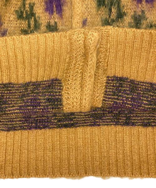 Needles（ニードルズ）Needles (ニードルズ) Mohair Cardigan - Flower/モヘヤ カーディガン フラワー イエロー×パープル サイズ:Lの古着・服飾アイテム