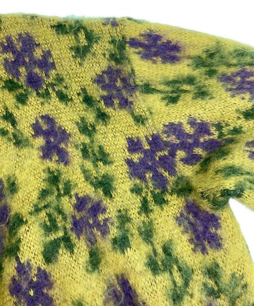 Needles（ニードルズ）Needles (ニードルズ) Mohair Cardigan - Flower/モヘヤ カーディガン フラワー イエロー×パープル サイズ:Lの古着・服飾アイテム