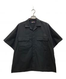 is-ness（イズネス）の古着「SLIT SHORT SLEEVE SHIRT/スリッドショートスリーブシャツ」｜ブラック