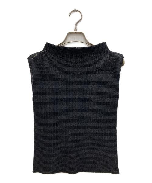 me ISSEY MIYAKE（ミーイッセイ ミヤケ）me ISSEY MIYAKE (ミーイッセイ ミヤケ) ノースリーブプリーツブラウス ブラック サイズ:ーの古着・服飾アイテム