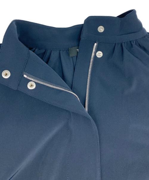 theory（セオリー）theory (セオリー) HARBOR TWILL RUCHED TRENCH コート/ハーバーツイル ルーシュド トレンチ ネイビー サイズ:Pの古着・服飾アイテム