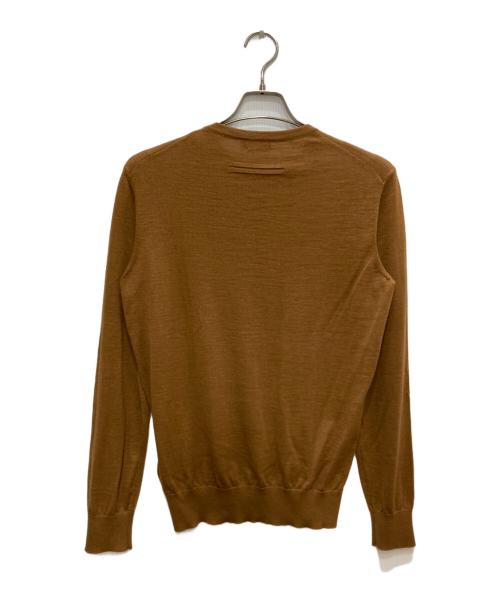 ERMENEGILDO ZEGNA（エルメネジルド・ゼニア）ERMENEGILDO ZEGNA (エルメネジルド・ゼニア) カシミヤブレンドクルーネックニット ブラウン サイズ:46の古着・服飾アイテム
