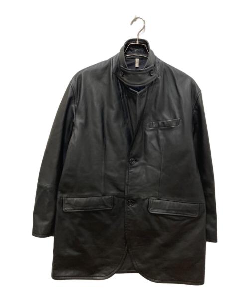 CCU LEATHER（シーシーユーレザー）CCU LEATHER (シーシーユーレザー) レザーテーラードジャケット ブラック サイズ:１の古着・服飾アイテム