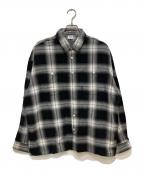 KEBOZケボズ）の古着「OMBRE CHECK SHIRT/オンブレチェックシャツ」｜ブラック×ホワイト