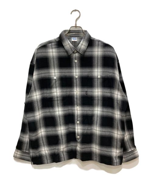 KEBOZ（ケボズ）KEBOZ (ケボズ) OMBRE CHECK SHIRT/オンブレチェックシャツ ブラック×ホワイト サイズ:Ｌの古着・服飾アイテム
