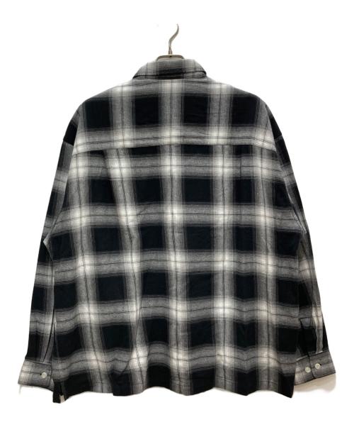 KEBOZ（ケボズ）KEBOZ (ケボズ) OMBRE CHECK SHIRT/オンブレチェックシャツ ブラック×ホワイト サイズ:Ｌの古着・服飾アイテム