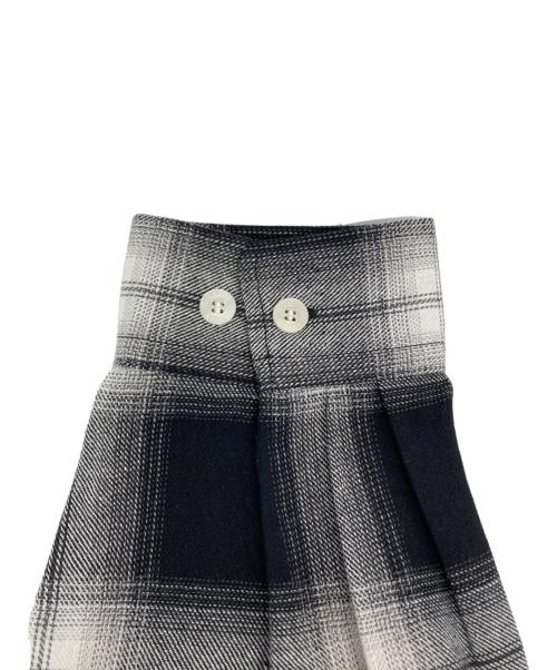KEBOZ（ケボズ）KEBOZ (ケボズ) OMBRE CHECK SHIRT/オンブレチェックシャツ ブラック×ホワイト サイズ:Ｌの古着・服飾アイテム