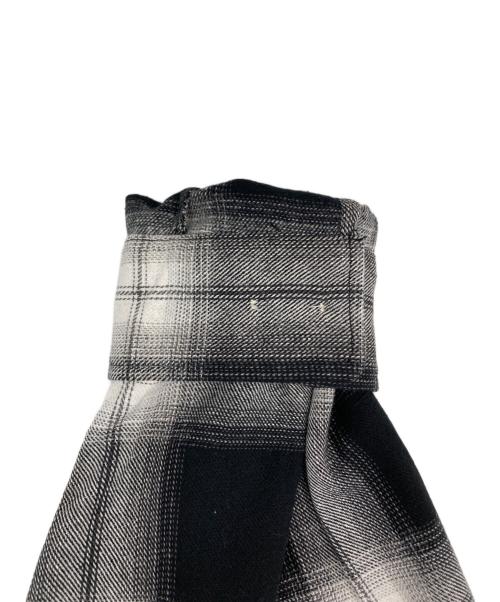 KEBOZ（ケボズ）KEBOZ (ケボズ) OMBRE CHECK SHIRT/オンブレチェックシャツ ブラック×ホワイト サイズ:Ｌの古着・服飾アイテム
