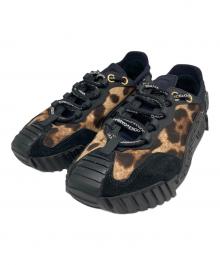 DOLCE & GABBANA（ドルチェ＆ガッバーナ）の古着「レオパード柄スニーカー」｜ブラック×ベージュ