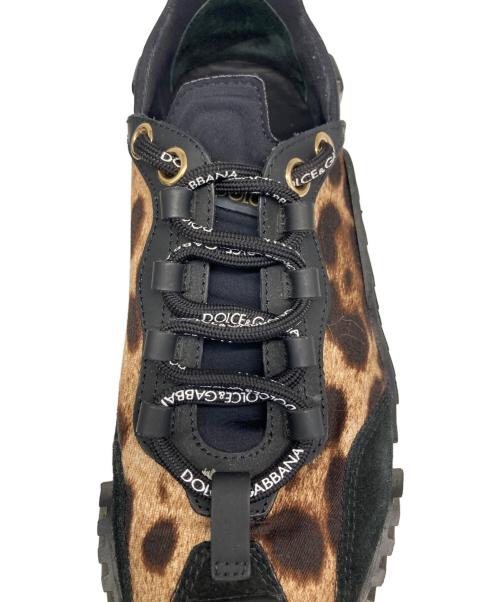DOLCE & GABBANA（ドルチェ＆ガッバーナ）DOLCE & GABBANA (ドルチェ＆ガッバーナ) レオパード柄スニーカー ブラック×ベージュ サイズ:37の古着・服飾アイテム