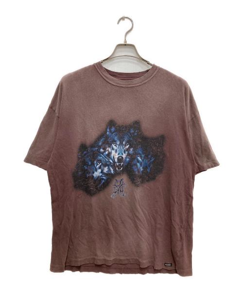 KAMIYA（カミヤ）KAMIYA (カミヤ) KMY-WOLF” Distressed Tee ボルドー サイズ:Ⅿの古着・服飾アイテム