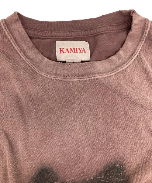 KAMIYA（カミヤ）KAMIYA (カミヤ) KMY-WOLF” Distressed Tee ボルドー サイズ:Ⅿの古着・服飾アイテム
