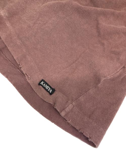 KAMIYA（カミヤ）KAMIYA (カミヤ) KMY-WOLF” Distressed Tee ボルドー サイズ:Ⅿの古着・服飾アイテム