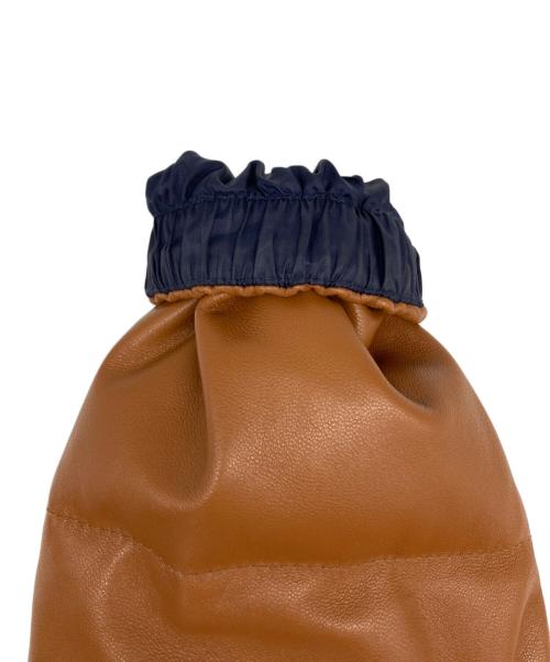 A BATHING APE（ア ベイシング エイプ）A BATHING APE (ア ベイシング エイプ) Leather Classic Down Jacket/レザークラシックダウンジャケット ベージュ サイズ:Ｓの古着・服飾アイテム