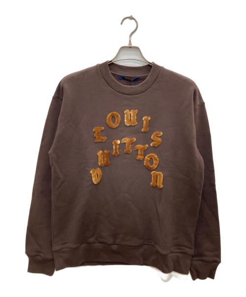LOUIS VUITTON（ルイ ヴィトン）LOUIS VUITTON (ルイ ヴィトン) ロゴクルーネックスウェット ブラウン サイズ:Ｍの古着・服飾アイテム