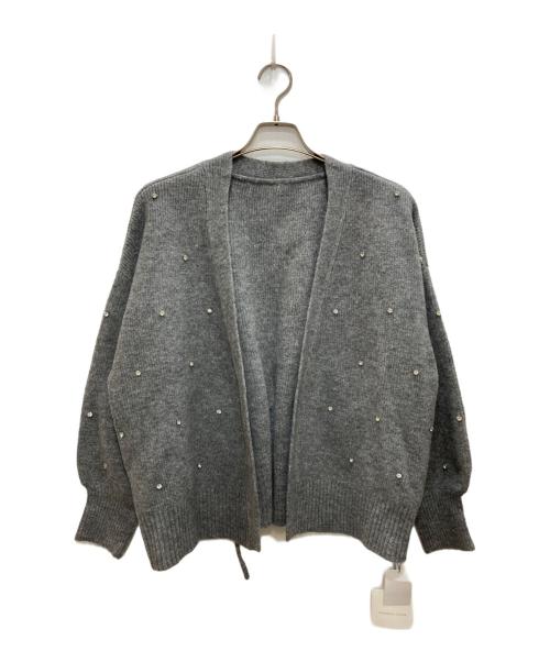 CAPRICIEUX LE'MAGE（カプリシューレマージュ）CAPRICIEUX LE'MAGE (カプリシューレマージュ) ビジューラップカーディガン グレー サイズ:freeの古着・服飾アイテム