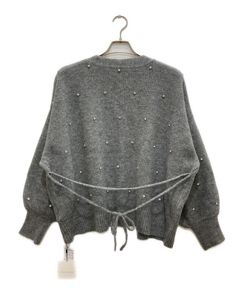 CAPRICIEUX LE'MAGE（カプリシューレマージュ）CAPRICIEUX LE'MAGE (カプリシューレマージュ) ビジューラップカーディガン グレー サイズ:freeの古着・服飾アイテム