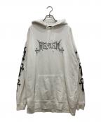 REFLEMレフレム）の古着「ロゴラインストーンパーカー」｜ホワイト